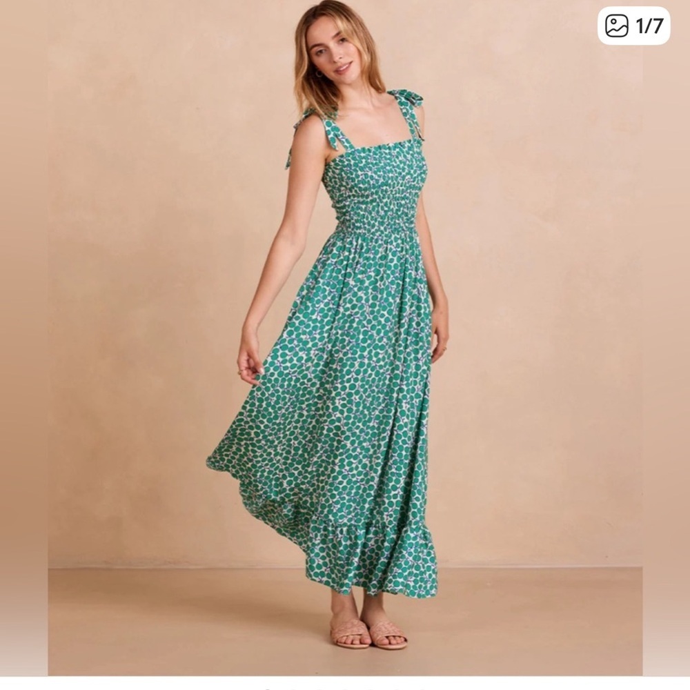 summersalt The Silky Luxe Smocked Maxi Dress xs